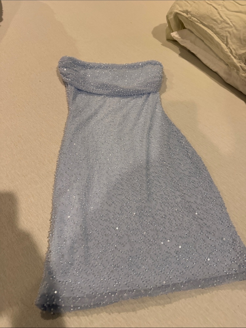 Windsor Strapless Light Blue Sequin Mini Dress